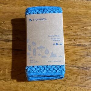 Norwex Counter Cloths Light Blue Set of 3 NWT